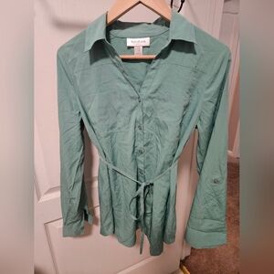 Motherhood Maternity Sage Green Button-Down Shirt